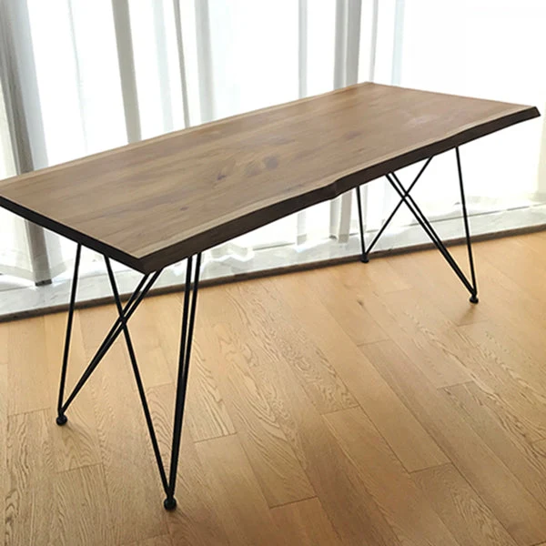 Tavolo legno Tavolo da pranzo rettangolare familiare semplice stile industriale Clearhalo