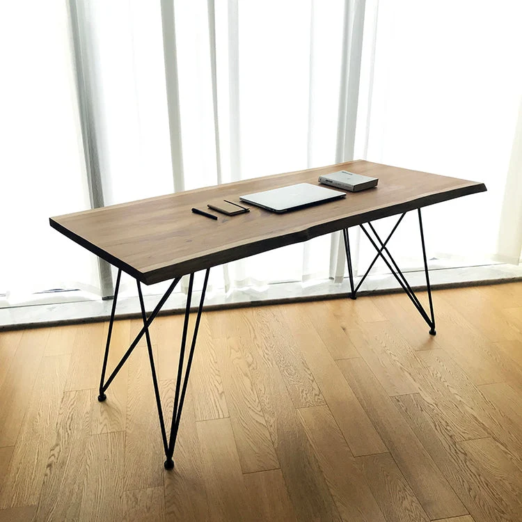 Tavolo legno Tavolo da pranzo rettangolare familiare semplice stile industriale Clearhalo