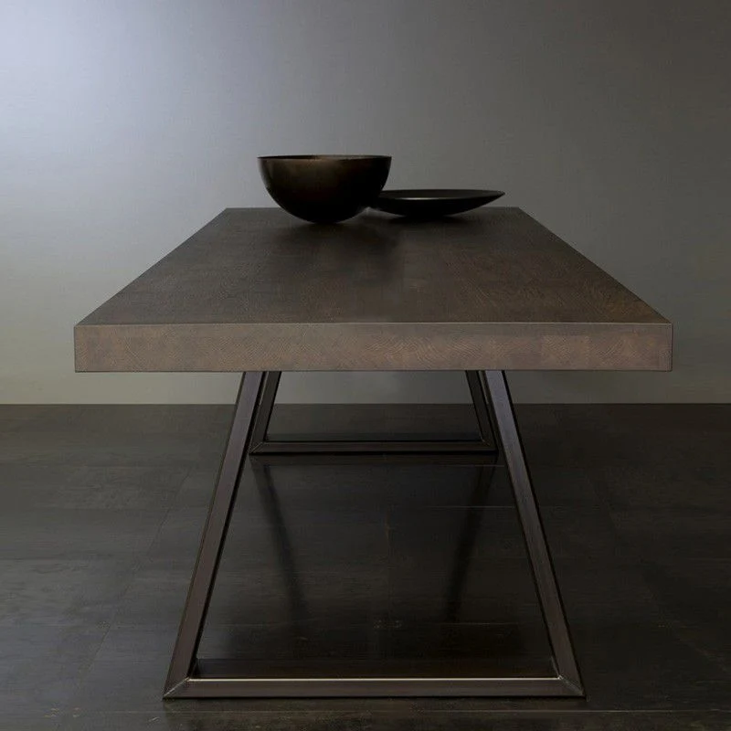 Tavolo legno Tavolo da pranzo rettangolare per famiglie semplice stile medievale moderno Clearhalo