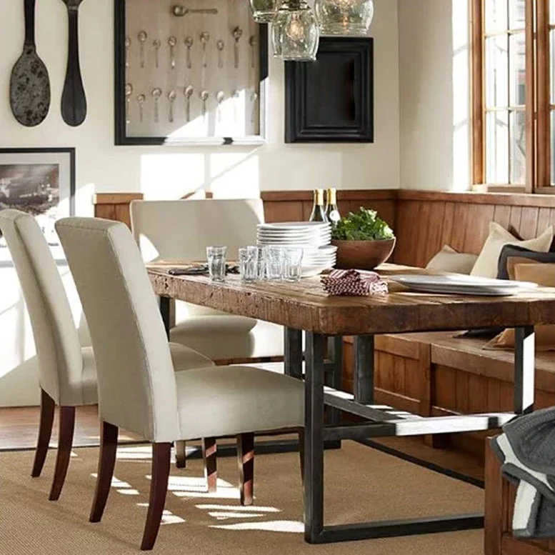 Tavolo legno Tavolo da pranzo rettangolare per famiglie stile medievale moderno Clearhalo