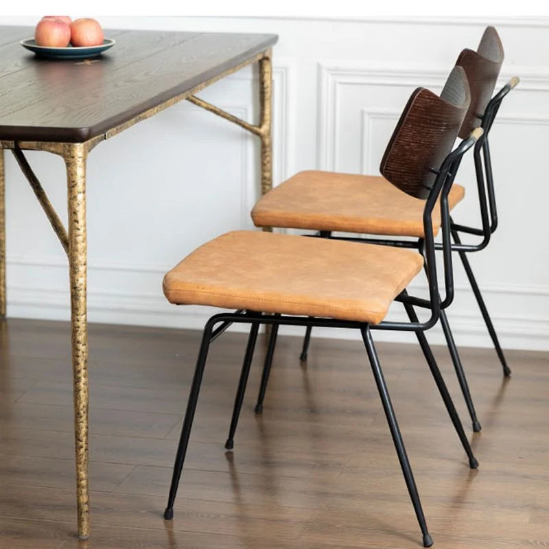 Tavolo di lusso legno di quercia per ristorante Tavolo da pranzo rettangolare con 4 gambe metallo Clearhalo