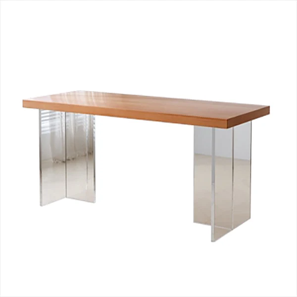 Tavolo medievale moderno legno massello Tavolo rettangolare con doppio piedistallo Clearhalo