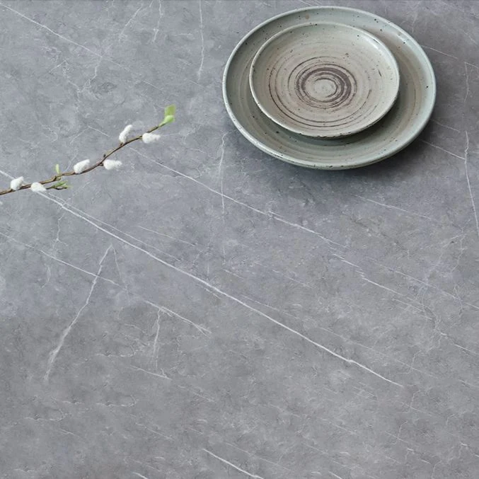 Tavolo medievale moderno pietra sinterizzata Tavolo rettangolare con base legno e 4 gambe Clearhalo