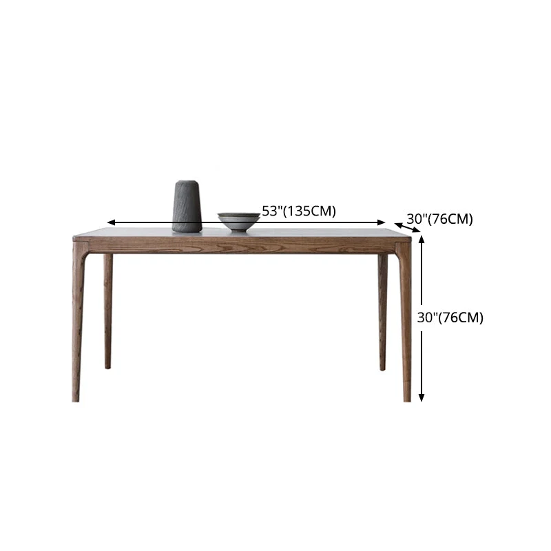 Tavolo medievale moderno pietra sinterizzata Tavolo rettangolare con base legno e 4 gambe Clearhalo