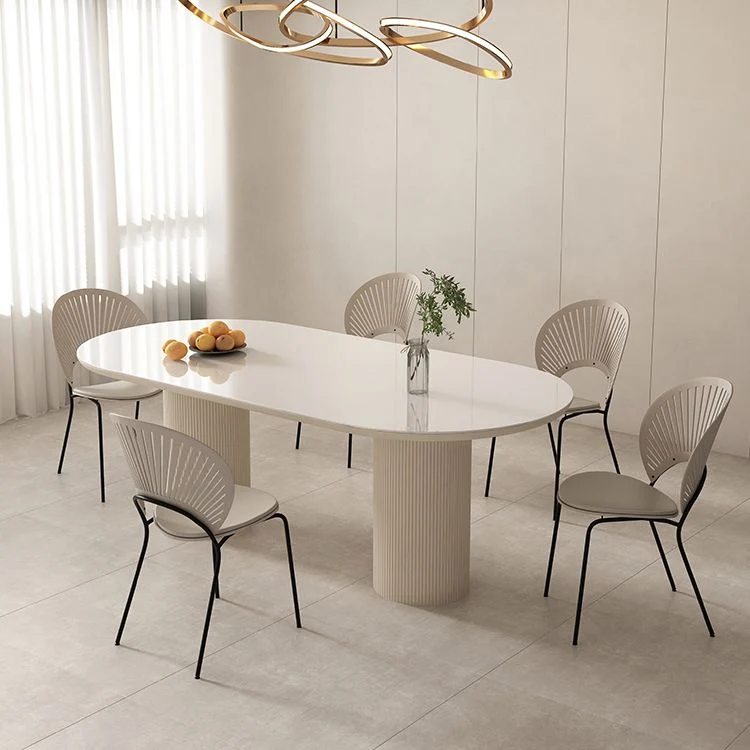 Tavolo metallo e ardesia Tavolo da pranzo moderno con gambe legno per la casa Clearhalo