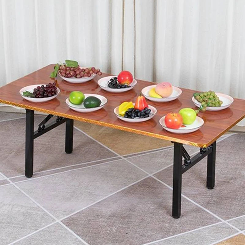 Tavolo metallo e legno Tavolo da pranzo rettangolare pieghevole stile moderno Mid-Century Clearhalo