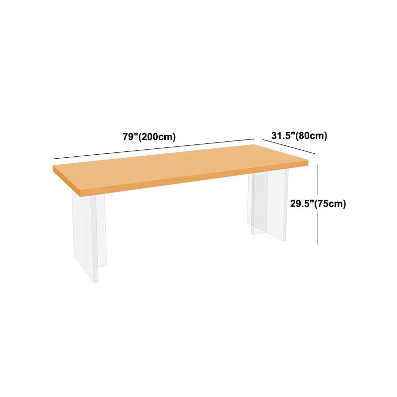 Tavolo minimalista legno massello per ristorante Tavolo rettangolare con base acrilico Clearhalo