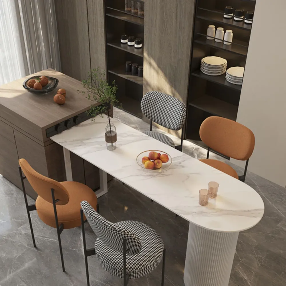 Tavolo moderno con sgabello da bar specializzato pietra per soggiorno Clearhalo