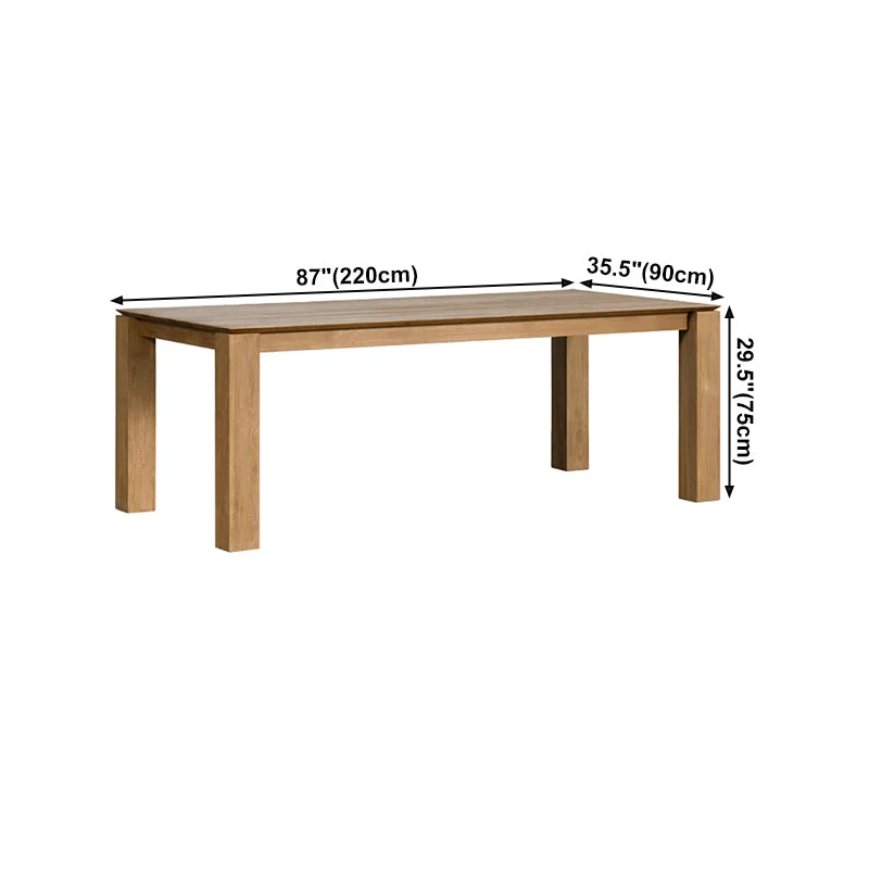 Tavolo Moderno Legno di Abete per Ristorante Tavolo da Pranzo Rettangolare con 4 Gambe Clearhalo