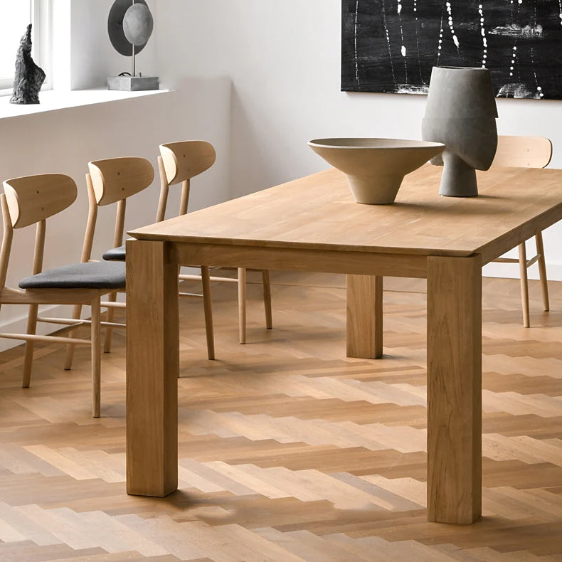 Tavolo Moderno Legno di Abete per Ristorante Tavolo da Pranzo Rettangolare con 4 Gambe Clearhalo