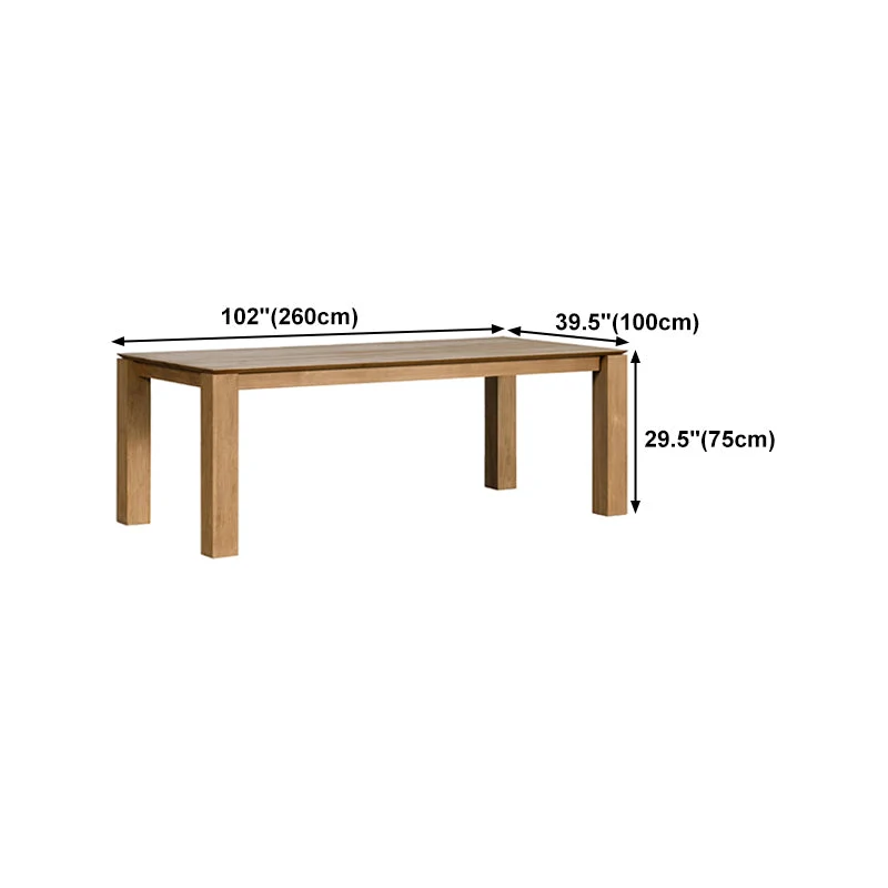 Tavolo Moderno Legno di Abete per Ristorante Tavolo da Pranzo Rettangolare con 4 Gambe Clearhalo