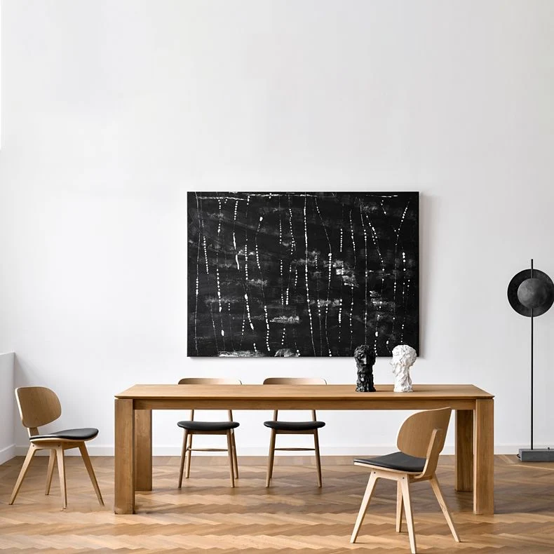 Tavolo Moderno Legno di Abete per Ristorante Tavolo da Pranzo Rettangolare con 4 Gambe Clearhalo