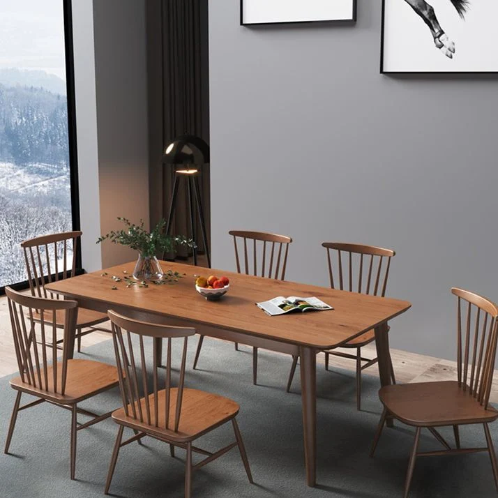 Tavolo moderno legno di frassino per ristorante Tavolo da pranzo rettangolare con 4 gambe Clearhalo