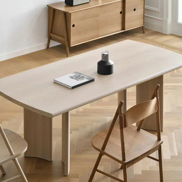 Tavolo Moderno Legno di Frassino per Ristorante Tavolo da Cucina Rettangolare con 4 Gambe Clearhalo