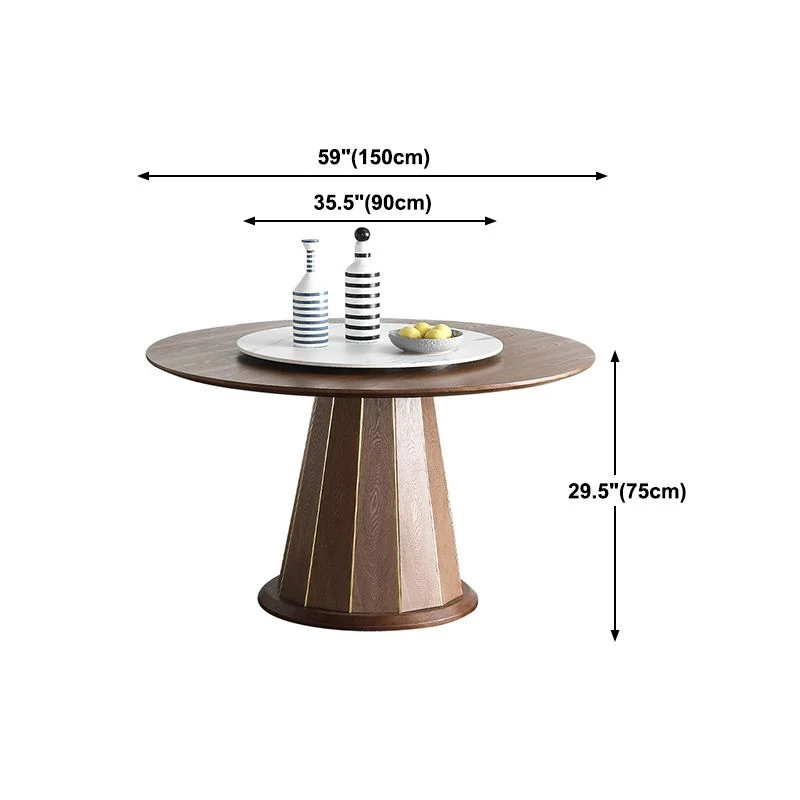 Tavolo moderno legno di frassino per tavolo da pranzo da ristorante con base piedistallo Clearhalo