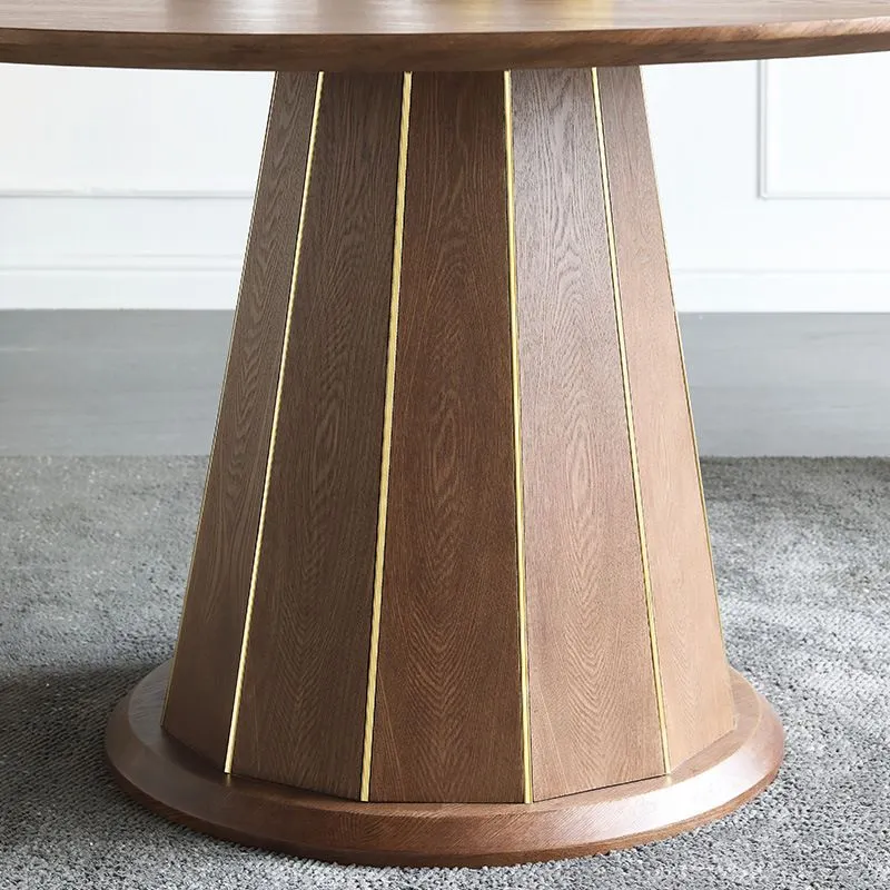 Tavolo moderno legno di frassino per tavolo da pranzo da ristorante con base piedistallo Clearhalo