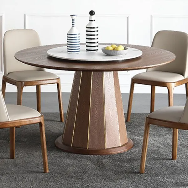 Tavolo moderno legno di frassino per tavolo da pranzo da ristorante con base piedistallo Clearhalo