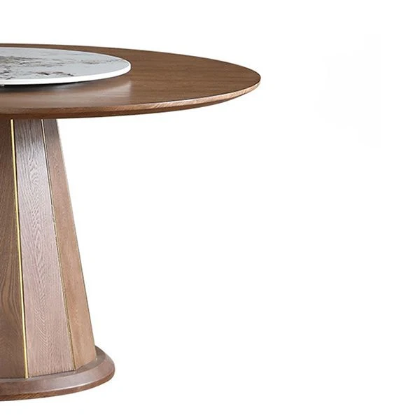 Tavolo moderno legno di frassino per tavolo da pranzo da ristorante con base piedistallo Clearhalo