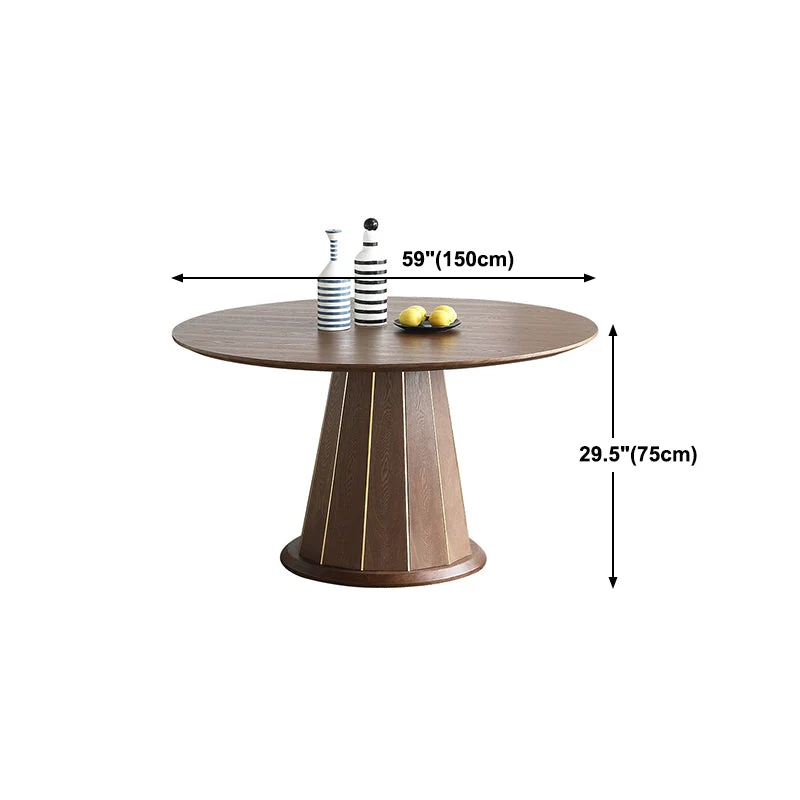 Tavolo moderno legno di frassino per tavolo da pranzo da ristorante con base piedistallo Clearhalo