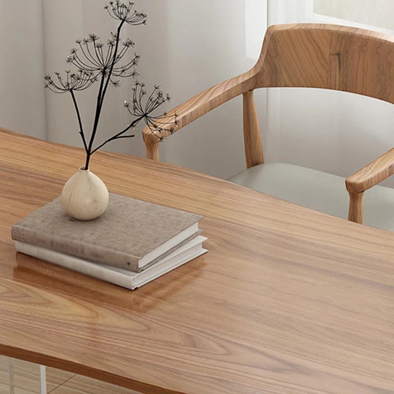 Tavolo moderno legno massello per ristorante Tavolo rettangolare con base acrilico Clearhalo