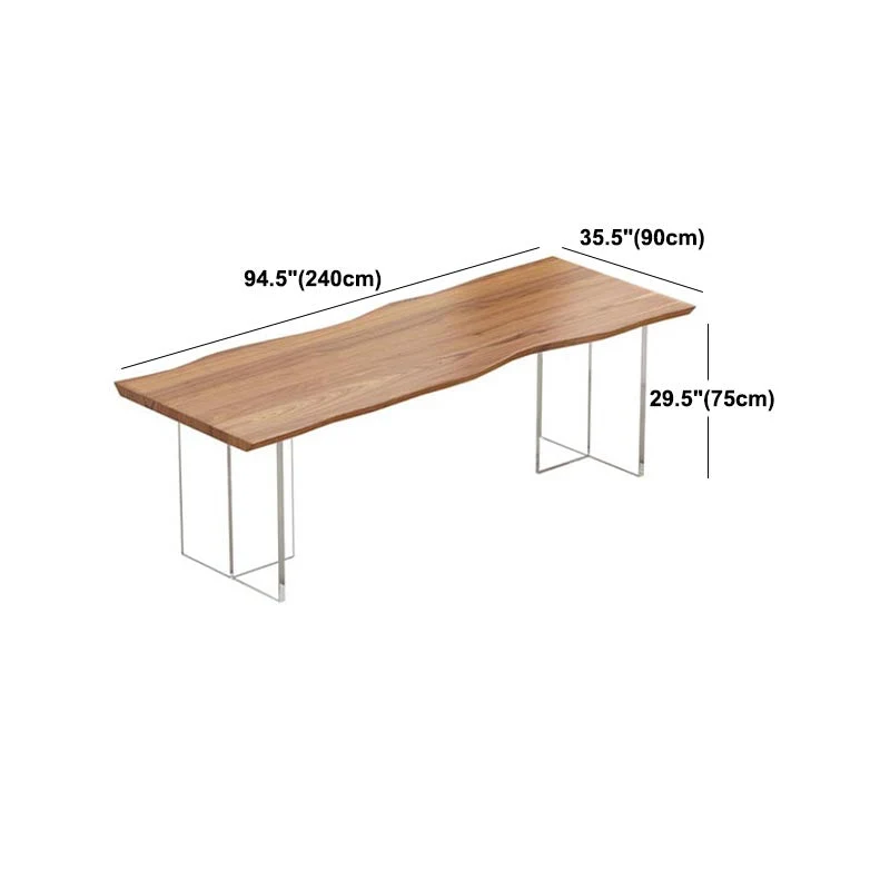 Tavolo moderno legno massello per ristorante Tavolo rettangolare con base acrilico Clearhalo