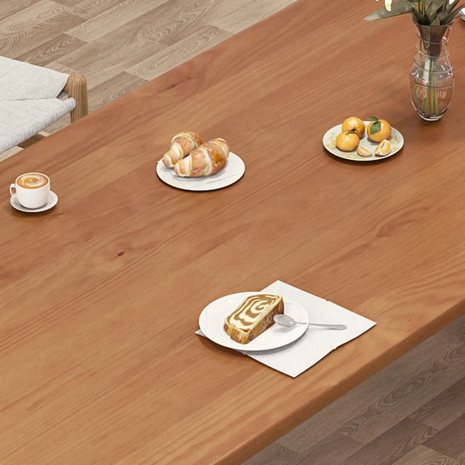 Tavolo moderno legno di pino per ristorante Tavolo da pranzo rettangolare con 3 gambe Clearhalo