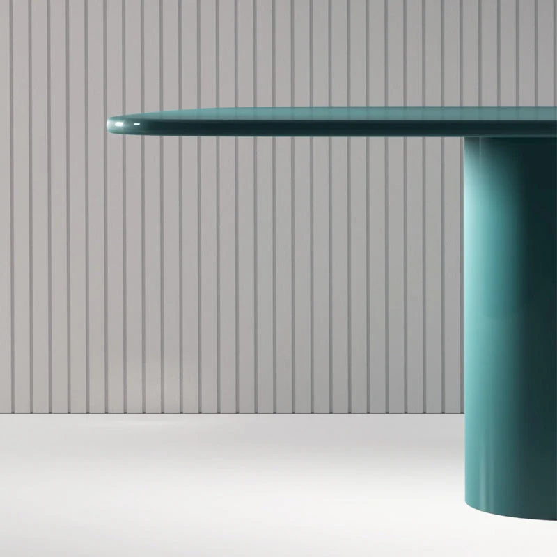 Tavolo moderno legno di pino verde per ristorante Tavolo da pranzo rettangolare con base cavalletto Clearhalo
