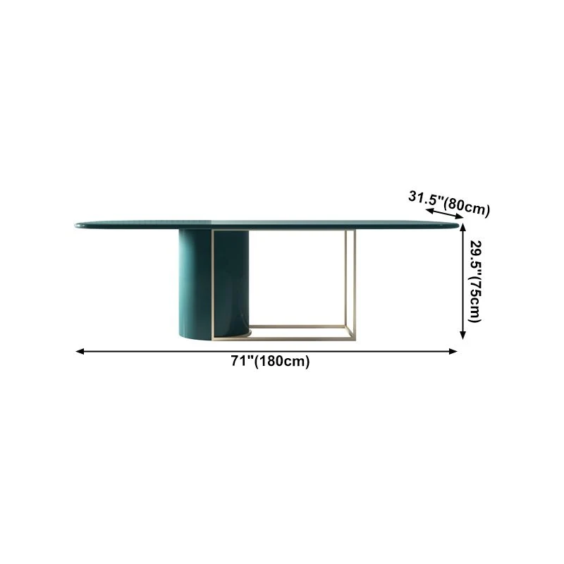 Tavolo moderno legno di pino verde per ristorante Tavolo da pranzo rettangolare con base cavalletto Clearhalo
