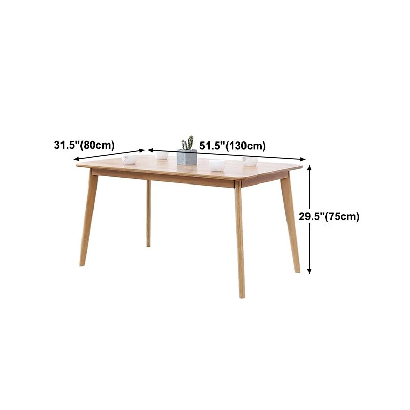 Tavolo moderno legno di quercia per ristorante Tavolo da pranzo rettangolare con 4 gambe Clearhalo