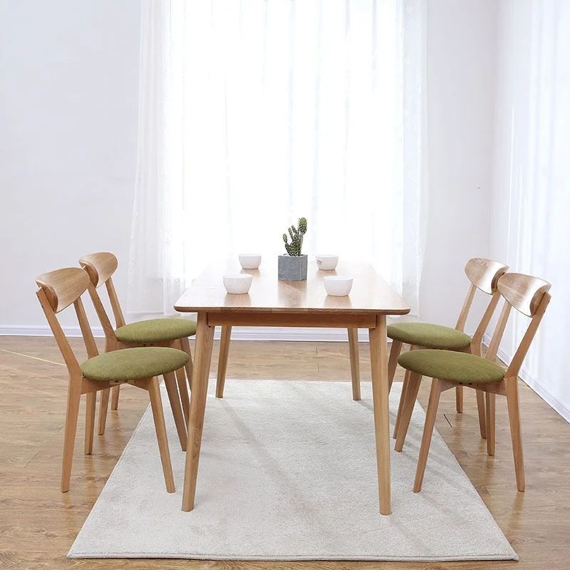 Tavolo moderno legno di quercia per ristorante Tavolo da pranzo rettangolare con 4 gambe Clearhalo