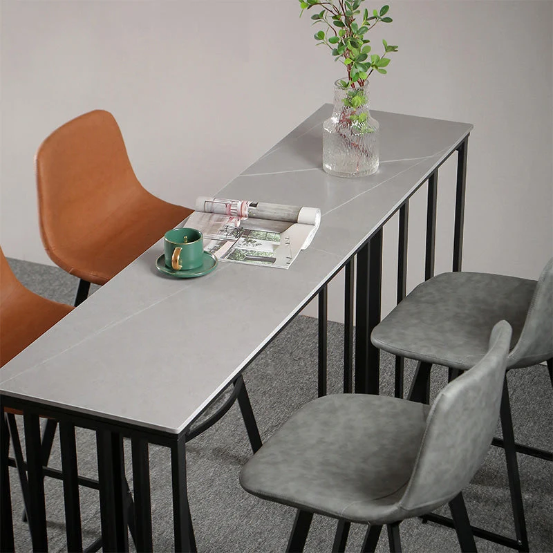 Tavolo moderno marmo con piano rettangolare Tavolo slitta nero - 42" H Clearhalo