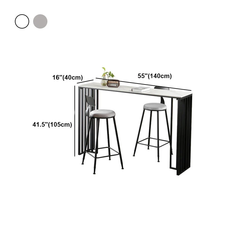 Tavolo moderno marmo con piano rettangolare Tavolo slitta nero - 42" H Clearhalo