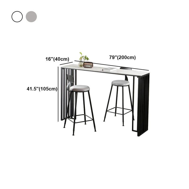 Tavolo moderno marmo con piano rettangolare Tavolo slitta nero - 42" H Clearhalo