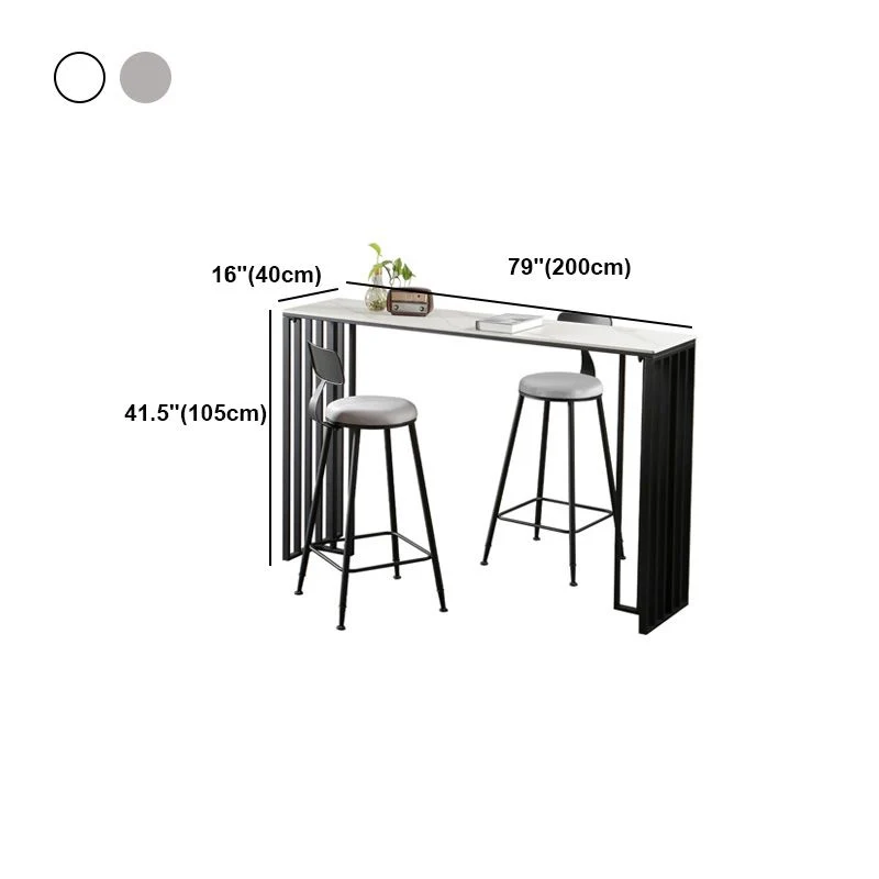 Tavolo moderno marmo con piano rettangolare Tavolo slitta nero - 42" H Clearhalo