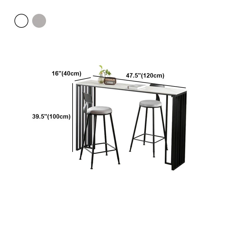 Tavolo moderno marmo con piano rettangolare Tavolo slitta nero - 42" H Clearhalo
