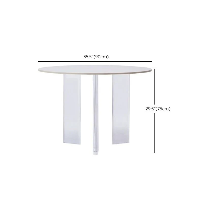Tavolo moderno pietra Tavolo da pranzo rotondo con base 3 gambe per cucina Clearhalo