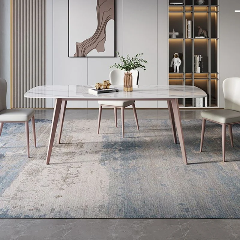 Tavolo moderno rettangolare con piano pietra sinterizzata con 4 gambe per ristorante Clearhalo