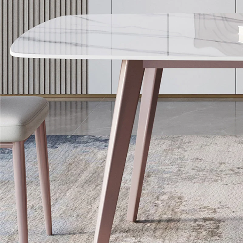 Tavolo moderno rettangolare con piano pietra sinterizzata con 4 gambe per ristorante Clearhalo