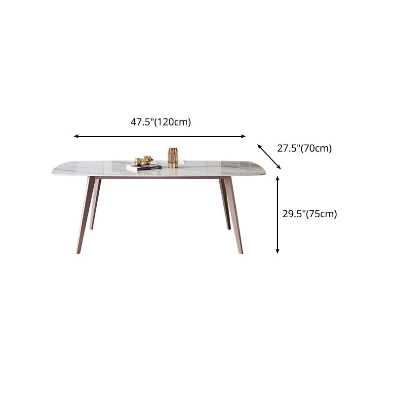 Tavolo moderno rettangolare con piano pietra sinterizzata con 4 gambe per ristorante Clearhalo