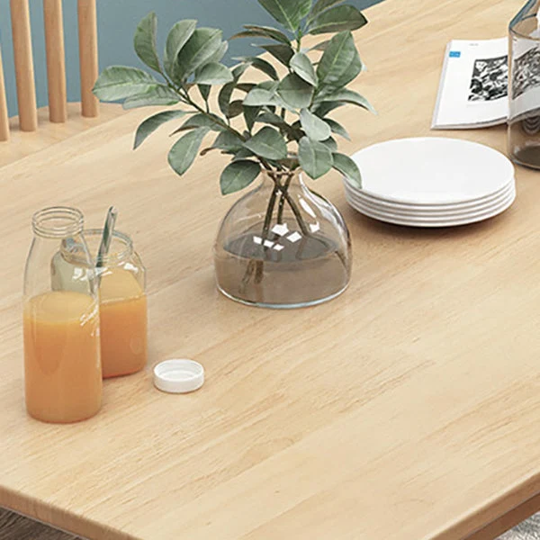 Tavolo moderno rettangolare legno massello Tavolo da pranzo ad altezza standard con 4 gambe Clearhalo