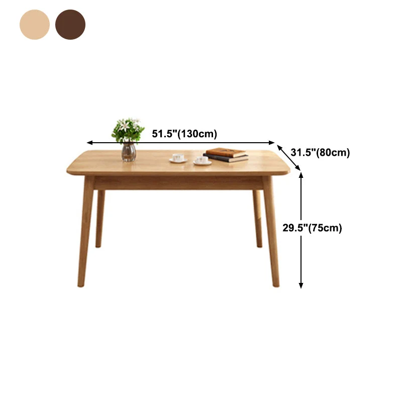 Tavolo moderno rettangolare legno massello Tavolo da pranzo ad altezza standard con 4 gambe Clearhalo
