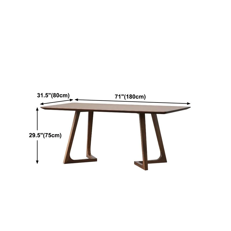Tavolo moderno rettangolare legno massello Tavolo da pranzo ad altezza standard per soggiorno Clearhalo
