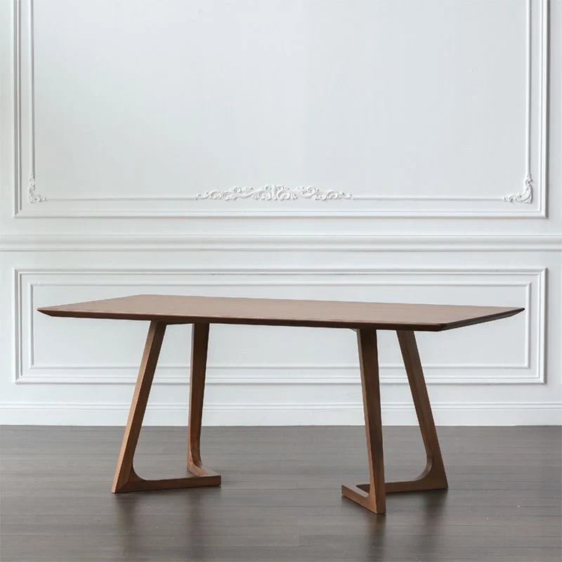 Tavolo moderno rettangolare legno massello Tavolo da pranzo ad altezza standard per soggiorno Clearhalo