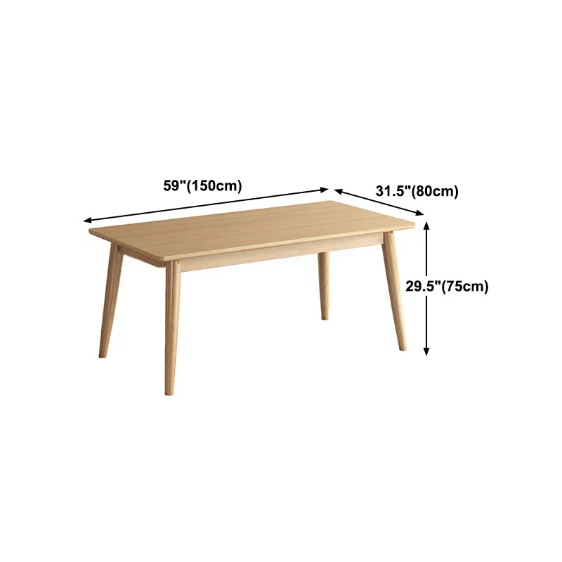 Tavolo moderno rettangolare legno Tavolo da pranzo ad altezza standard con 4 gambe Clearhalo