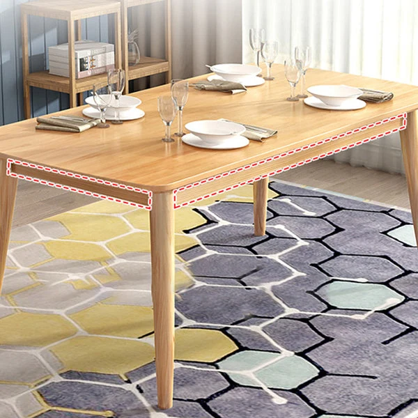 Tavolo moderno rettangolare legno Tavolo da pranzo ad altezza standard con 4 gambe Clearhalo