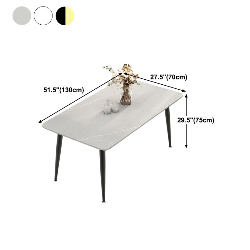 Tavolo moderno rettangolare pietra Tavolo da pranzo ad altezza standard con 4 gambe Clearhalo