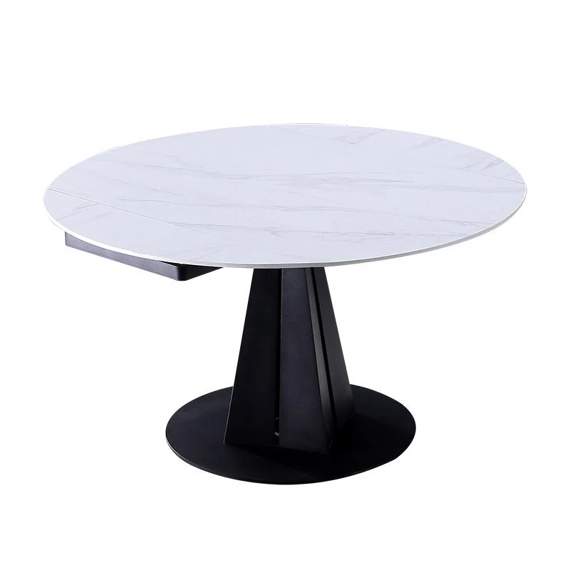Tavolo moderno rotondo pietra Tavolo da pranzo ad altezza standard con base piedistallo Clearhalo
