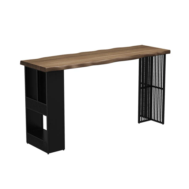 Tavolo moderno da sala/pub con doppio piedistallo Tavolo da bar bistrot per interni legno speciale Clearhalo
