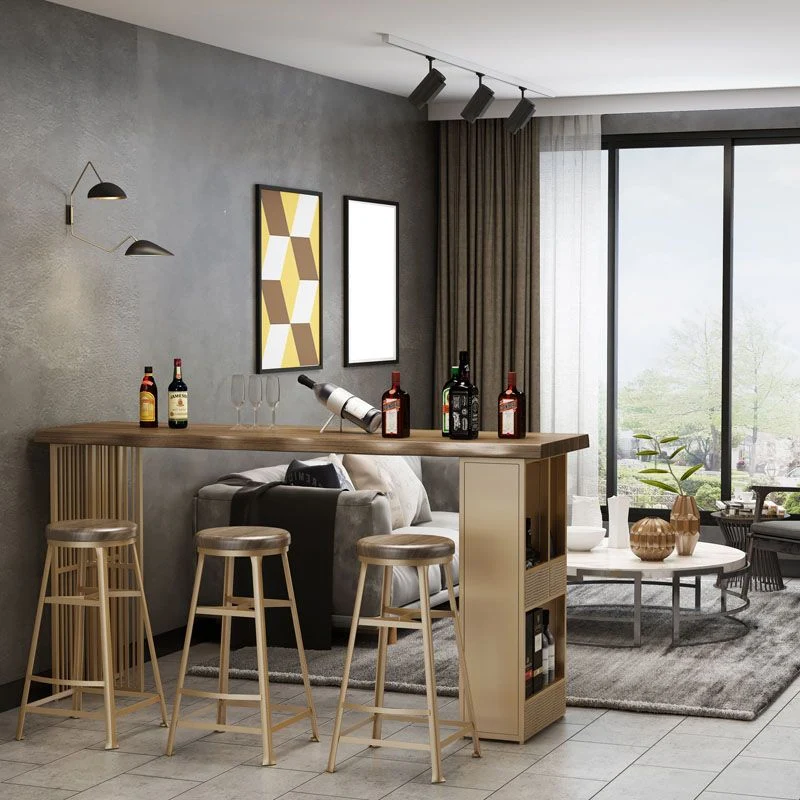 Tavolo moderno da sala/pub con doppio piedistallo Tavolo da bar bistrot per interni legno speciale Clearhalo