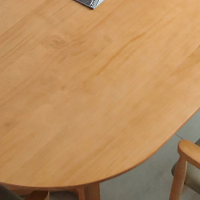 Tavolo Moderno Semplice Legno Massello per Ristorante Tavolo Ovale con Doppio Piedistallo Clearhalo